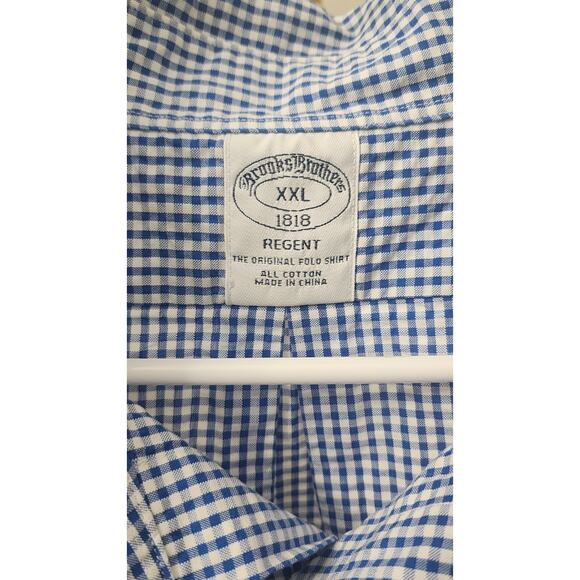 Brookes Brother XXL SS 1818 Regent Shirt 100% Cotton Checkerd Pattern - Picture 3 of 4